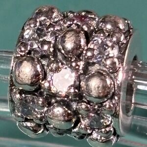 Chamilia Sterling Silver 925 Clear Pave Bubble Bead Charm